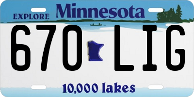 MN license plate 670LIG