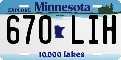 MN license plate 670LIH