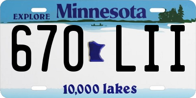 MN license plate 670LII