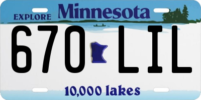 MN license plate 670LIL