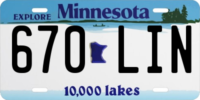 MN license plate 670LIN