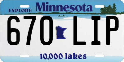 MN license plate 670LIP