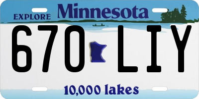 MN license plate 670LIY