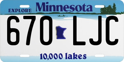 MN license plate 670LJC