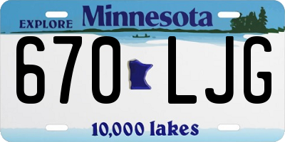 MN license plate 670LJG