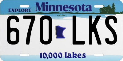 MN license plate 670LKS