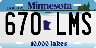 MN license plate 670LMS