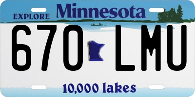 MN license plate 670LMU