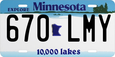 MN license plate 670LMY
