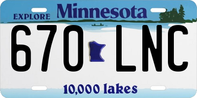 MN license plate 670LNC