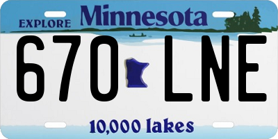 MN license plate 670LNE
