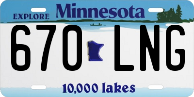 MN license plate 670LNG