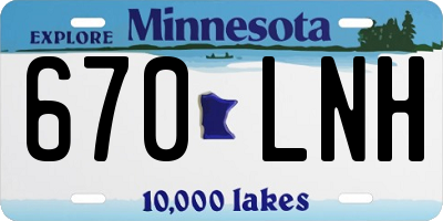 MN license plate 670LNH