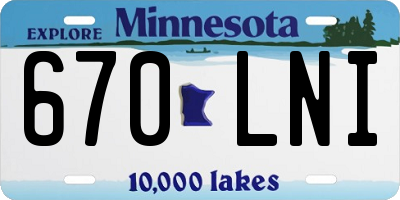 MN license plate 670LNI