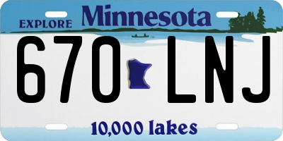 MN license plate 670LNJ