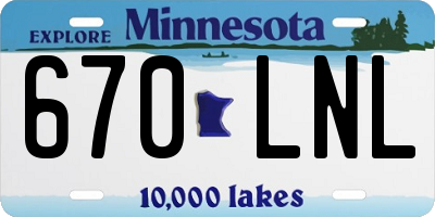 MN license plate 670LNL
