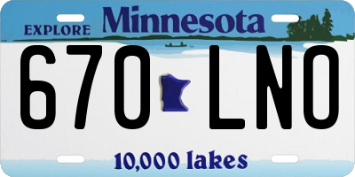 MN license plate 670LNO