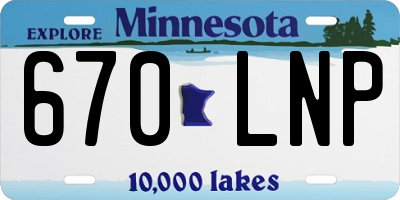 MN license plate 670LNP