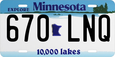 MN license plate 670LNQ