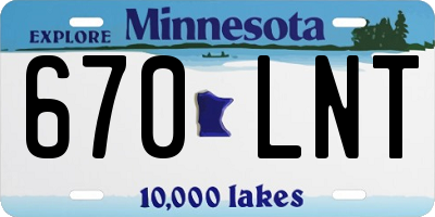 MN license plate 670LNT