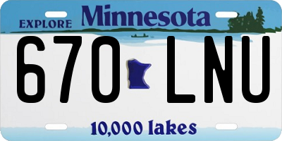 MN license plate 670LNU