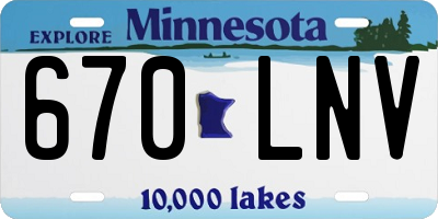 MN license plate 670LNV