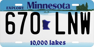MN license plate 670LNW