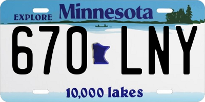 MN license plate 670LNY