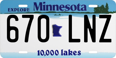 MN license plate 670LNZ