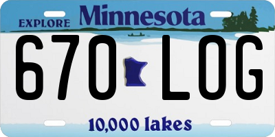 MN license plate 670LOG