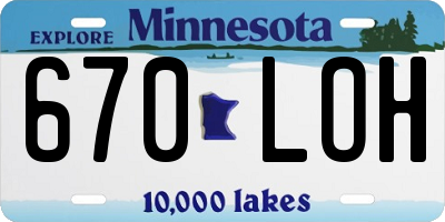 MN license plate 670LOH