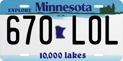 MN license plate 670LOL
