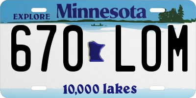 MN license plate 670LOM