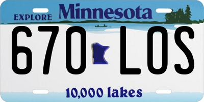 MN license plate 670LOS