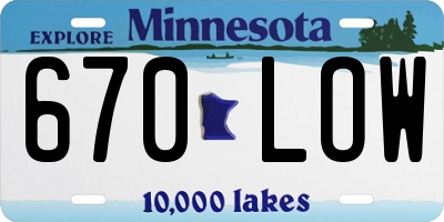 MN license plate 670LOW