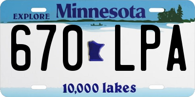 MN license plate 670LPA