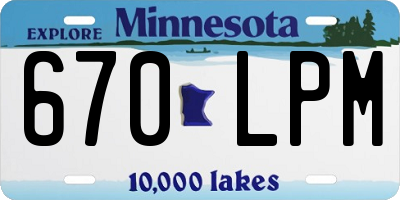 MN license plate 670LPM