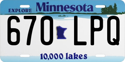 MN license plate 670LPQ