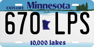 MN license plate 670LPS