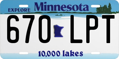 MN license plate 670LPT