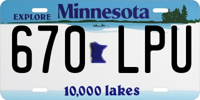MN license plate 670LPU