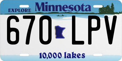 MN license plate 670LPV