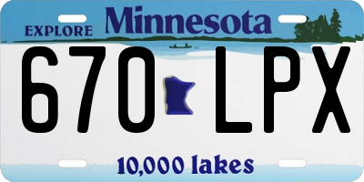 MN license plate 670LPX