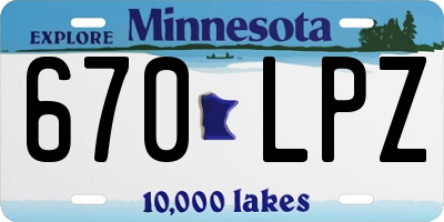 MN license plate 670LPZ