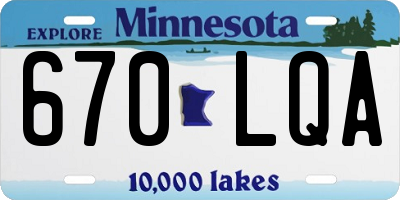 MN license plate 670LQA