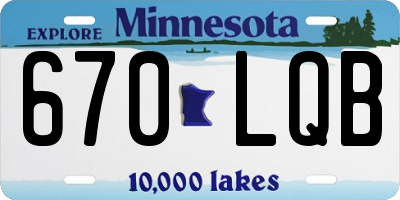 MN license plate 670LQB