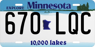 MN license plate 670LQC