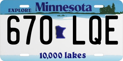 MN license plate 670LQE