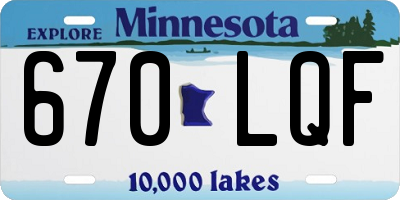 MN license plate 670LQF