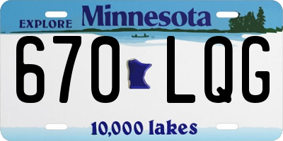 MN license plate 670LQG